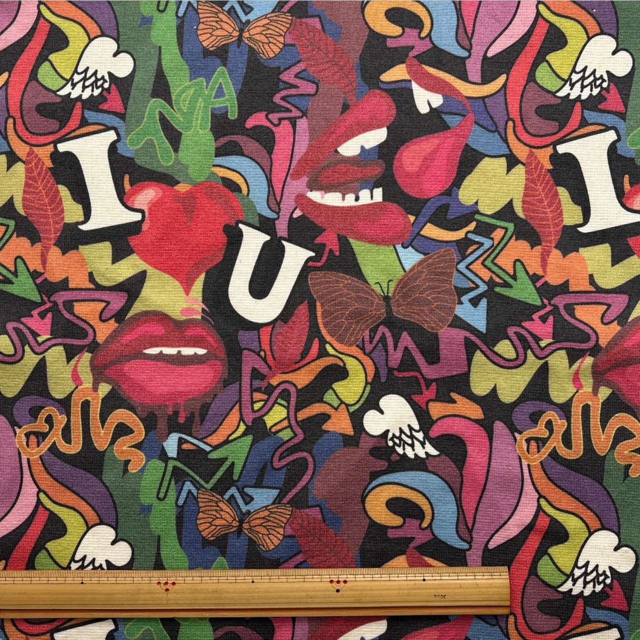 ★CT055◆オーダー50cm単位◆スパンフライスニット生地◆マレファブ◆柄物