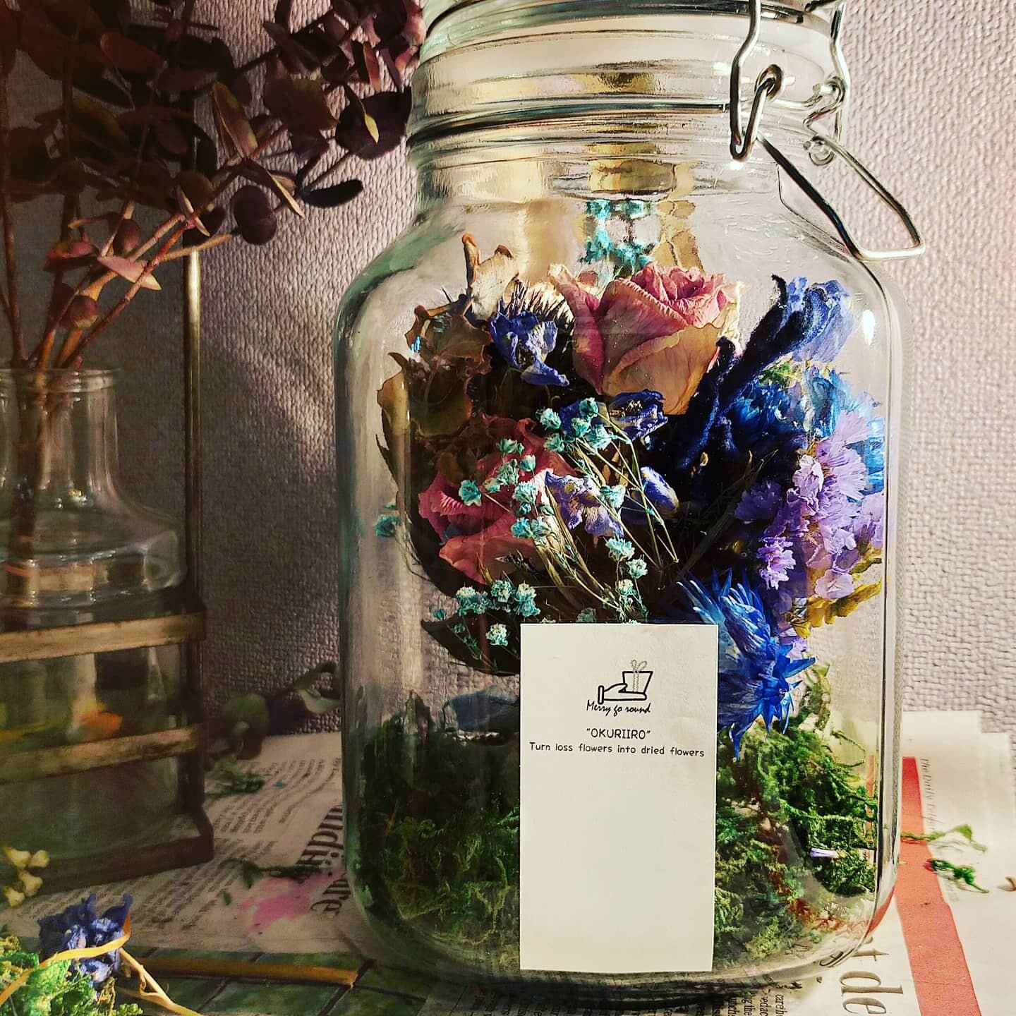 "永"ブーケインボトルM【"Ei"Dried flowers Bouquet in Bottle M】