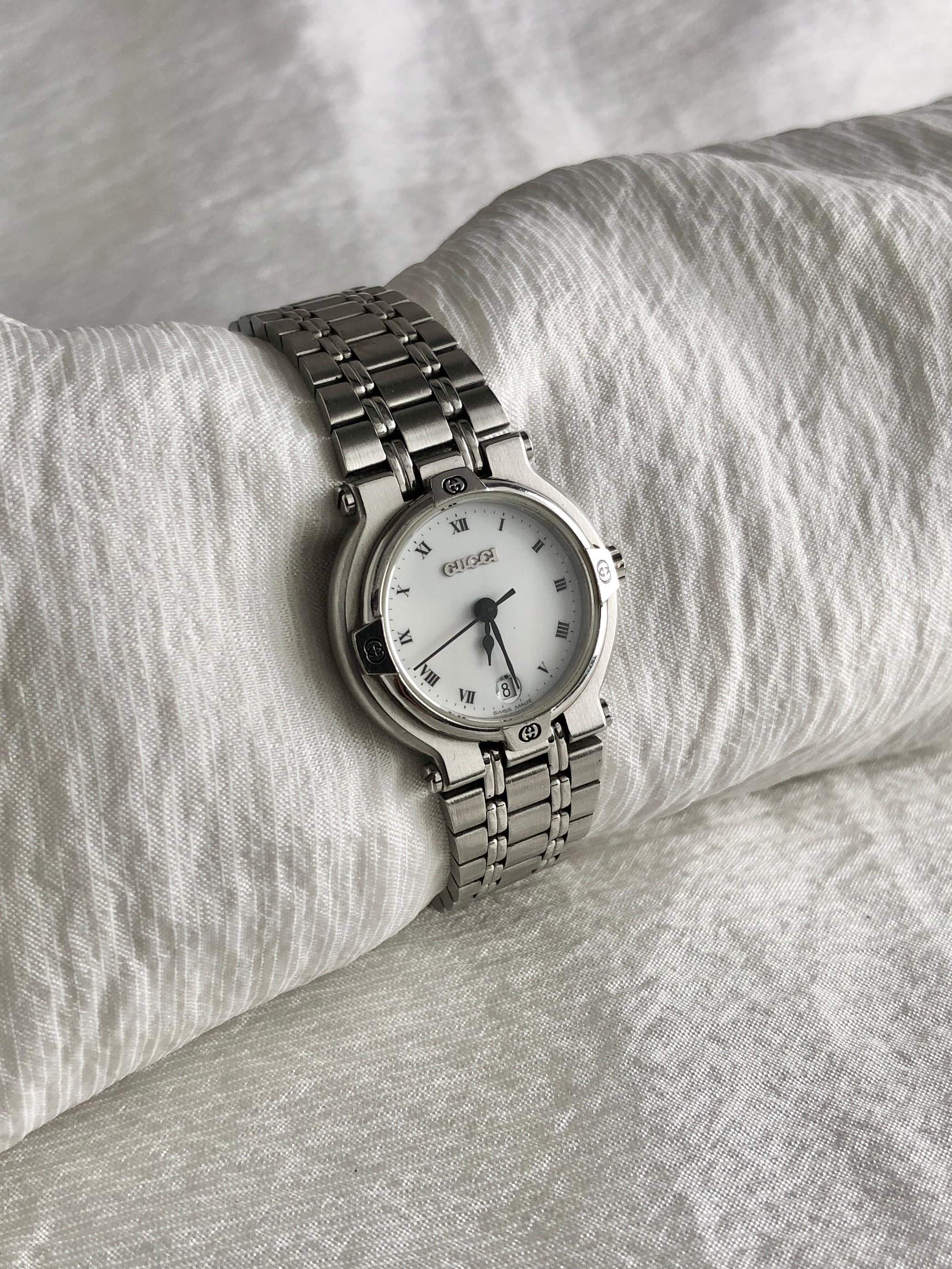 GUCCI グッチ 腕時計 シルバー GG ステンレススチール 9100L vintage ヴィンテージ オールド g8dhxw