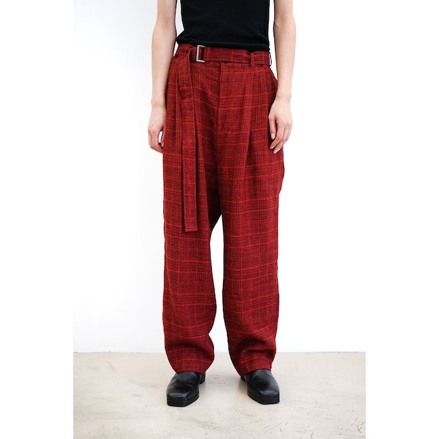 [The Viridi-anne] (ザヴィリディアン) VI-3649-04 WOOL/LINEN CHECH TROUSERS