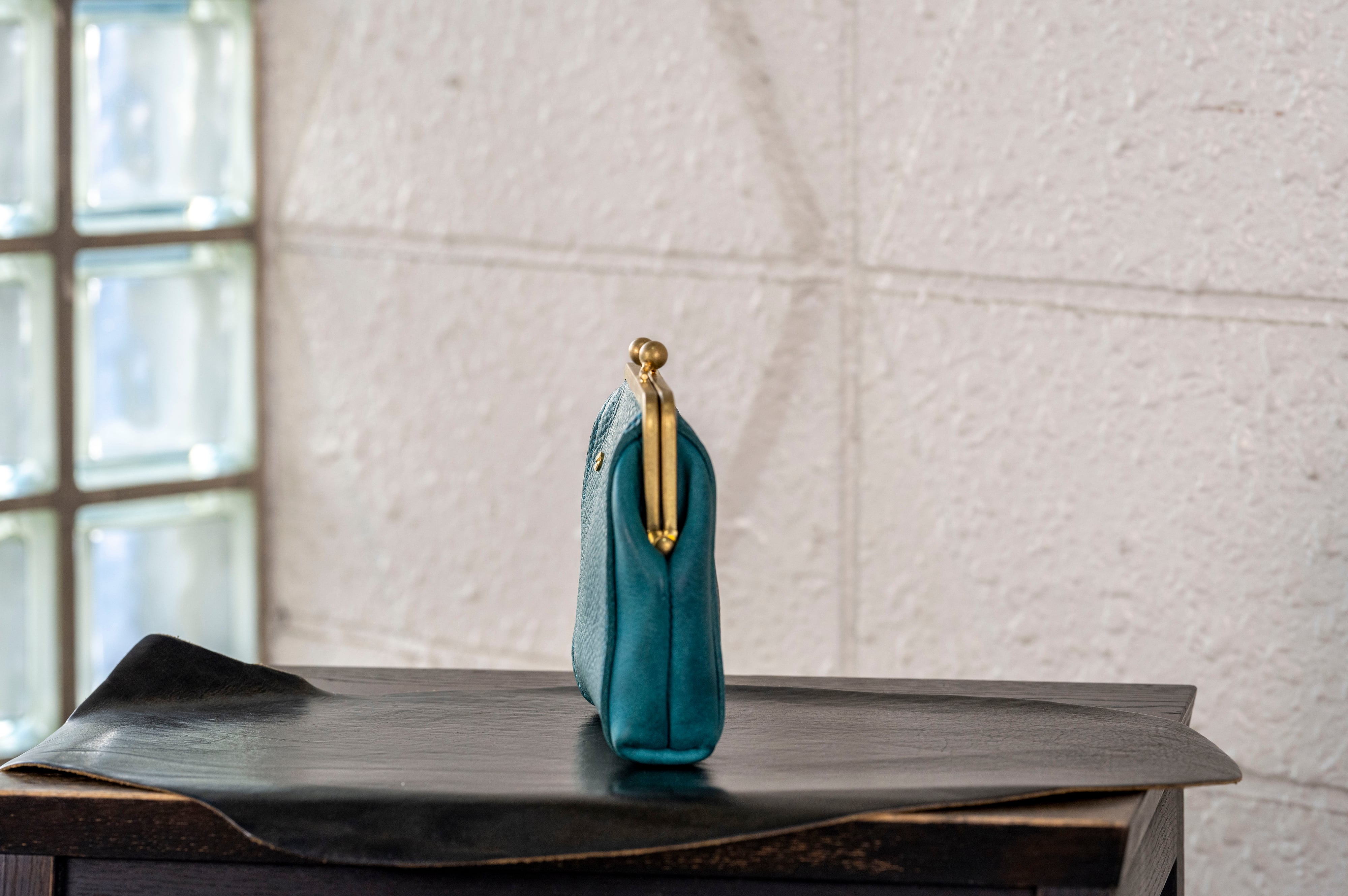 soul;solid】Brass clasp ポーチ ぷっくりマチ Minerva Box(Ortensia
