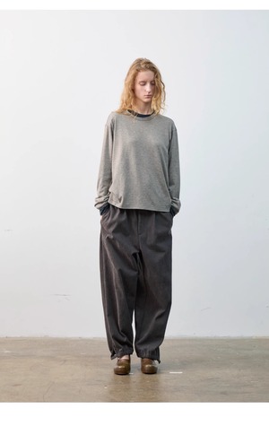 DECESOLO 26AW ウォッシャブル ウールブレンド ロングスリーブ Tシャツ