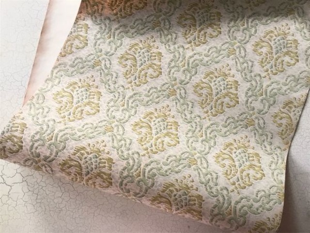 60s フランス 甘い寓話の壁紙 ボタニカル的緑葡萄の実る頃 ウォールペーパー アンティーク