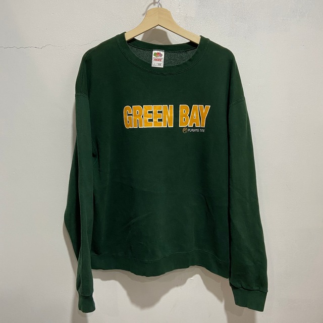 『送料無料』90s グリーンベイパッカーズ　クルーネックスウェット　グリーン　L