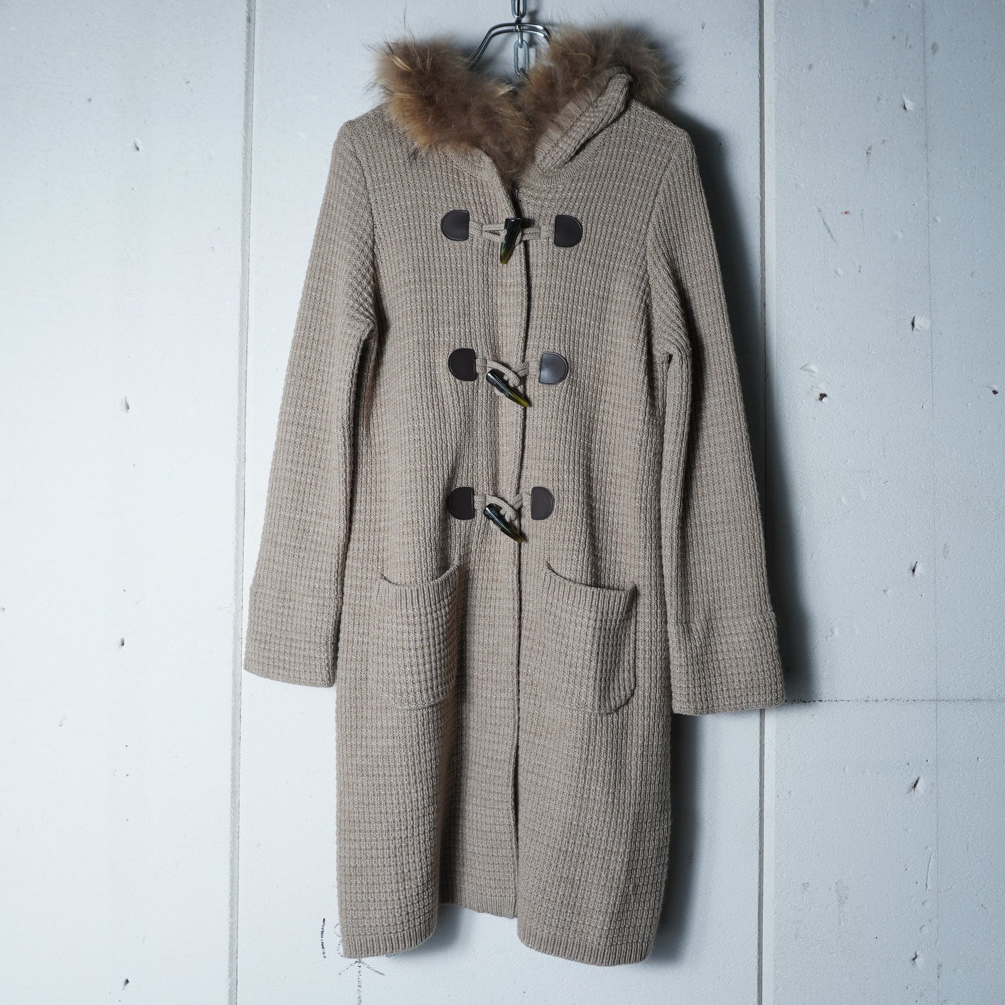 BURBERRYブルーレーベルのロングダッフルファーコート☆ 100