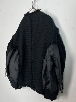 "再構築" Wool touch Denim×Nylon MA-1 Military Jaket