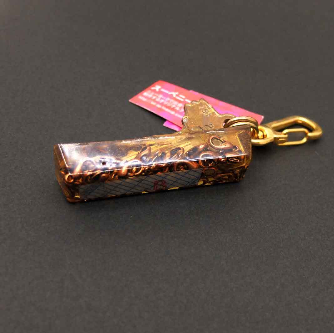 アンティークの鍵つき金具のコラージュキーホルダー / キーホルダー