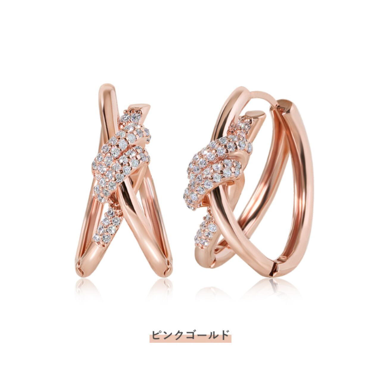 14K post クロワ ワンタッチ リングピアス ヴェンダワンタッチリング ピアス | LUVRE PARIS
