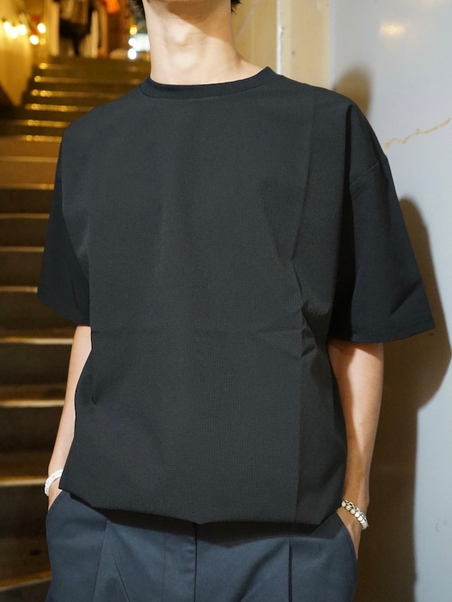 ［SEABEES］Micro Grid Perfomance T-Shirts BLACK