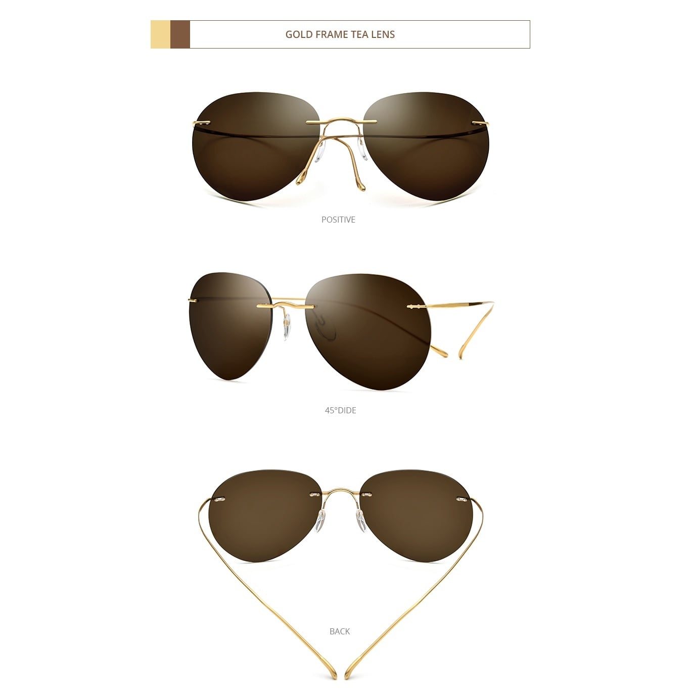 Titanium Rimless Sunglasses -tear drop- / チタン リムレス