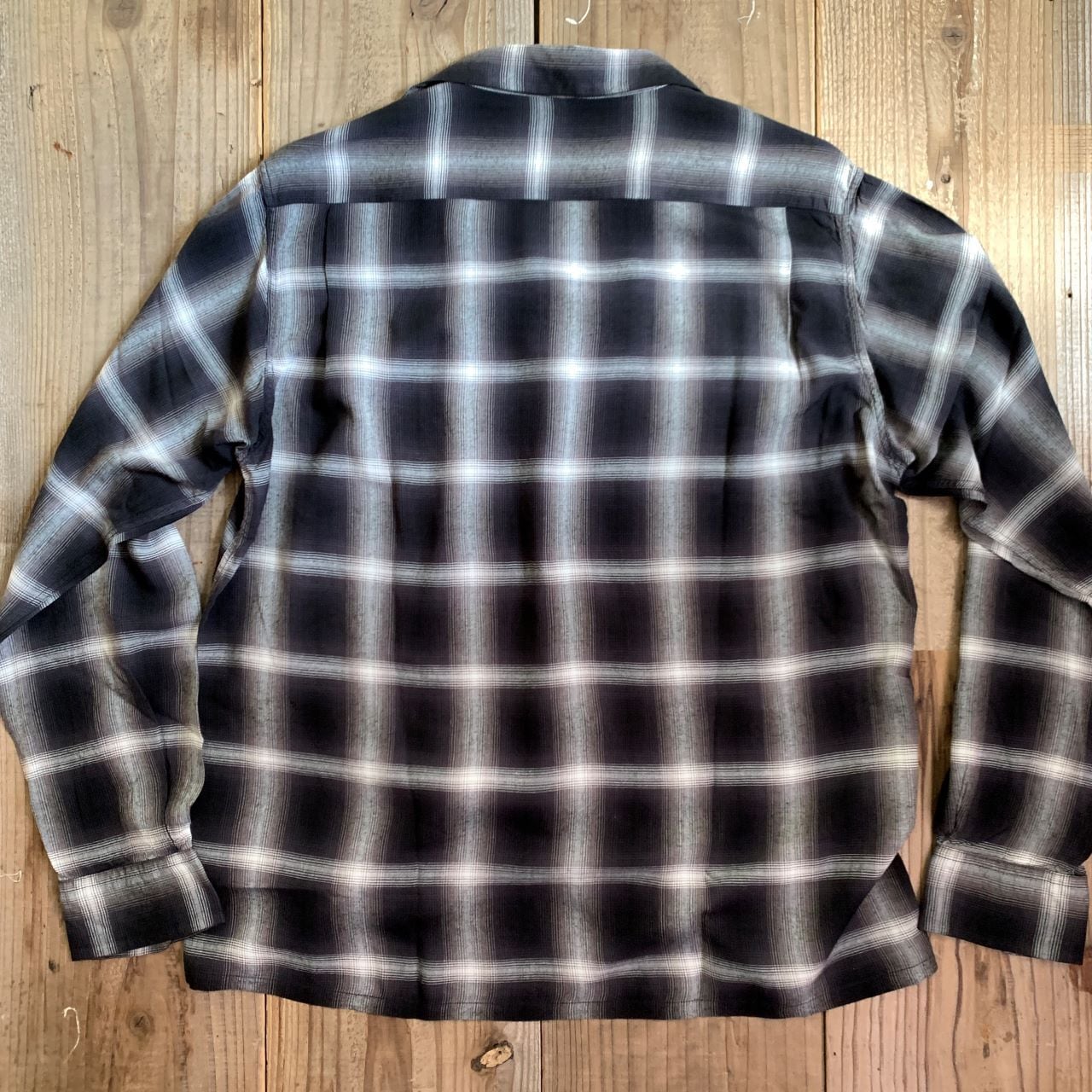 SUGAR CANE RAYON OMBRE CHECK OPEN SHIRT | Jeans Shop 3rd Down