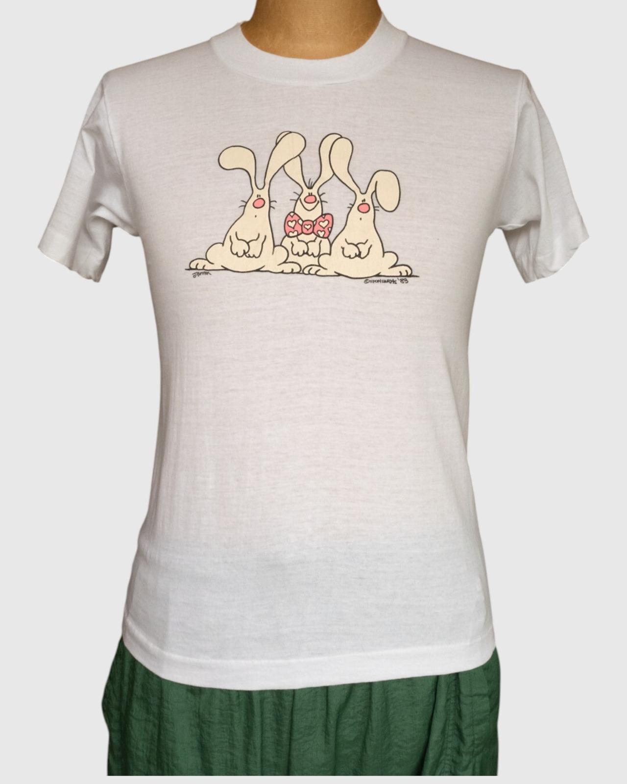 【古着】"Jim Benton" 3匹のウサギT - 4