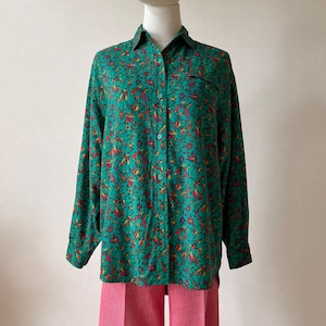 kikomo 80s Rayon Floral pattern Shirts W252