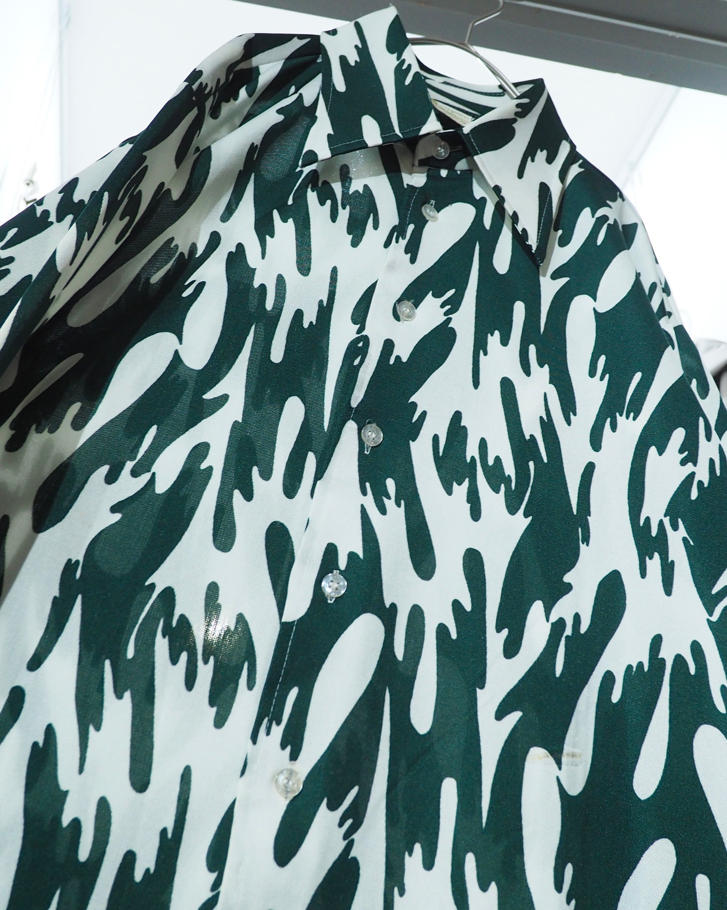 1970s " Sears " Abstract Pattern vintage Drape loose shirt