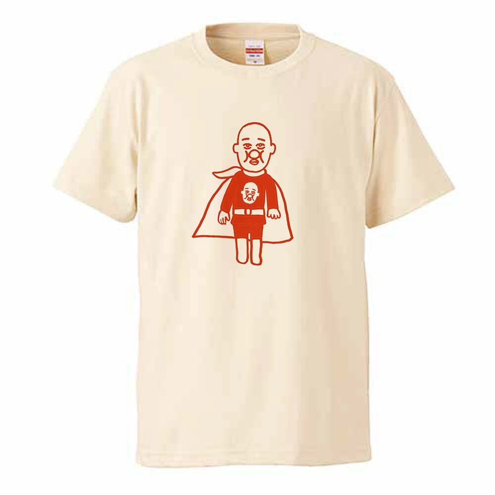 マン（赤ver） / Tシャツ / たけやすせいこ /  -WHITE/NATURAL/PINK-