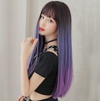 ロングヘアパープルウィッグ格安