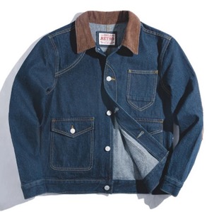 Corduroy collar denim jacket