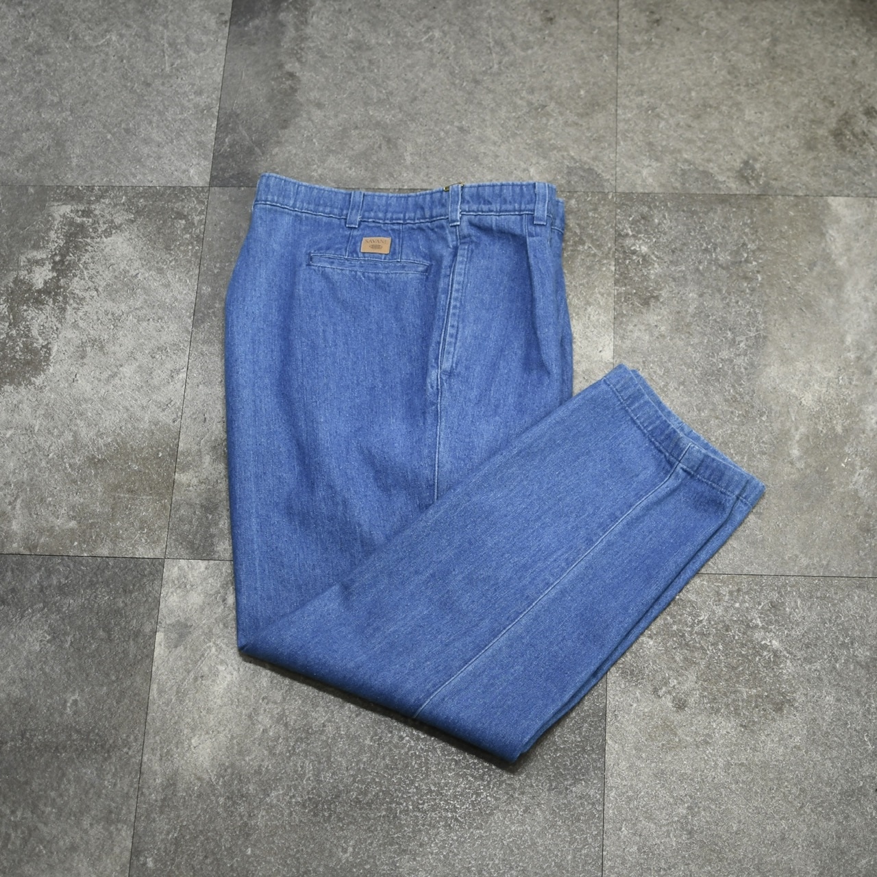 SAVANE denim 2 tuck slacks