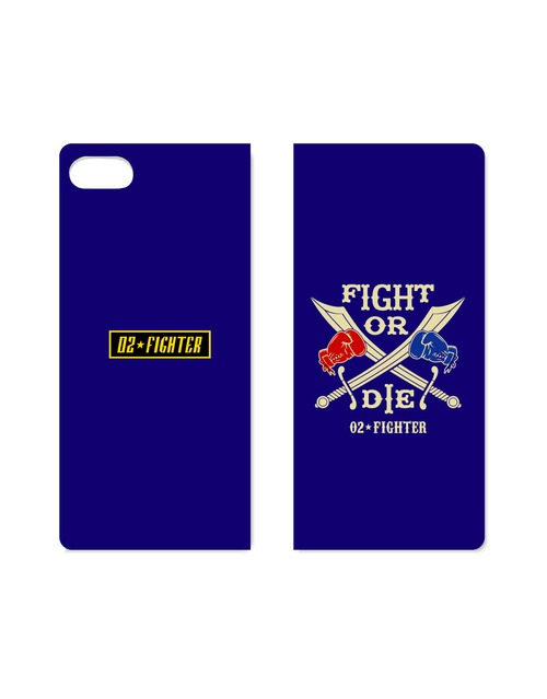 全機種対応!  02☆FIGHTER （オツ☆ファイター） FIGHT or DIE 手帳型レザーケース！