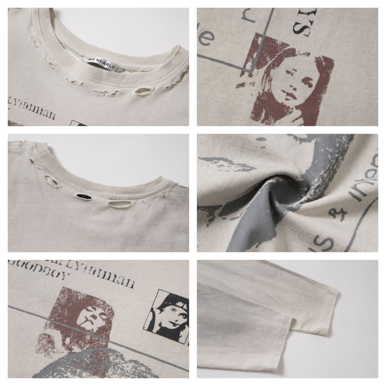 VINTAGE ストリート ダメージ加工 ロングTシャツ T1881