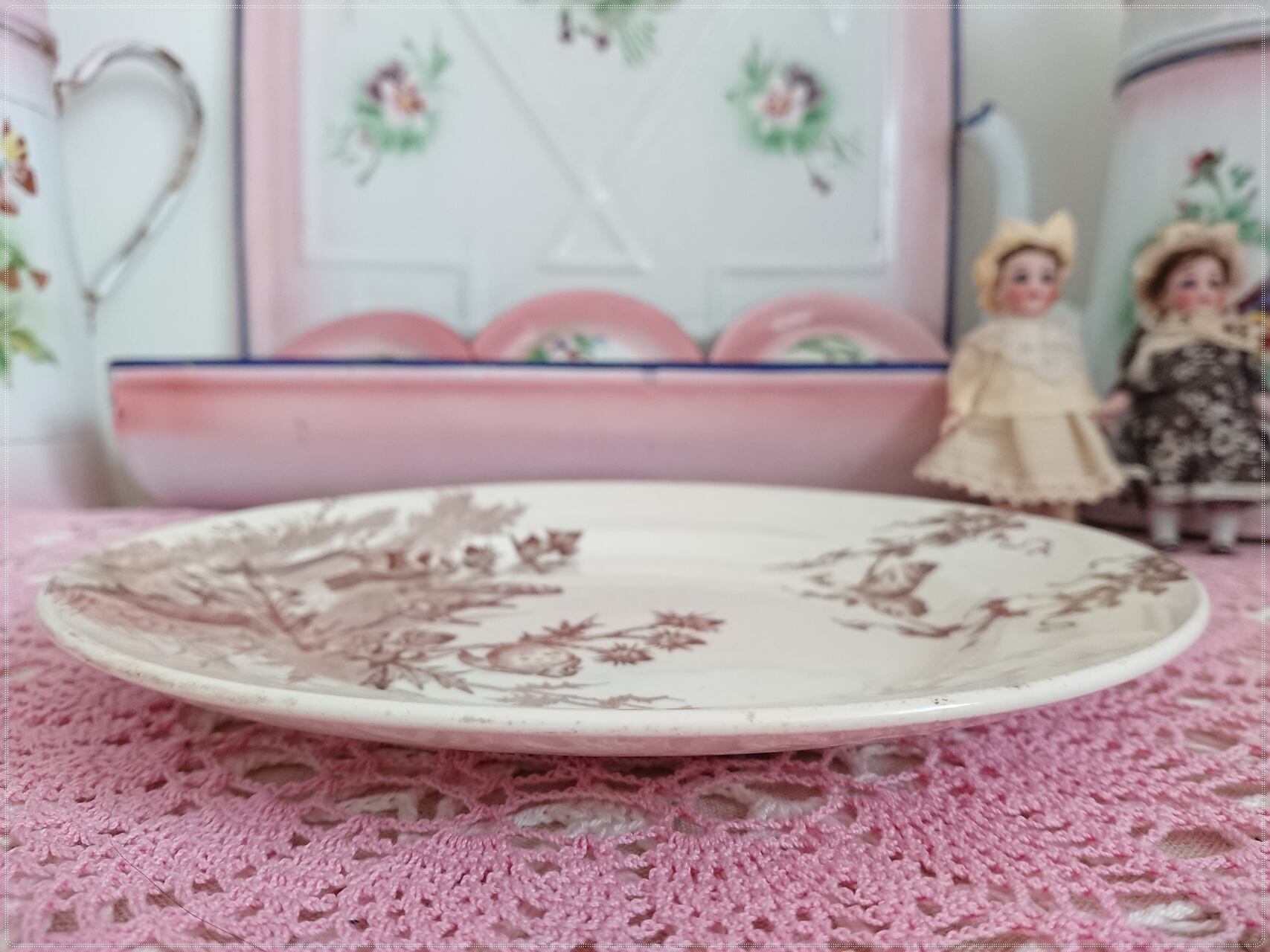 小鳥柄のプレート♪ 22.8㎝ Creil et montereau クレイユ エ