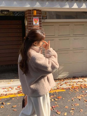 [LITER] teddy shearling fleece jumper