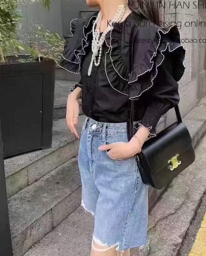 ビッグフリルカラーブラウス　AJ1079-7011