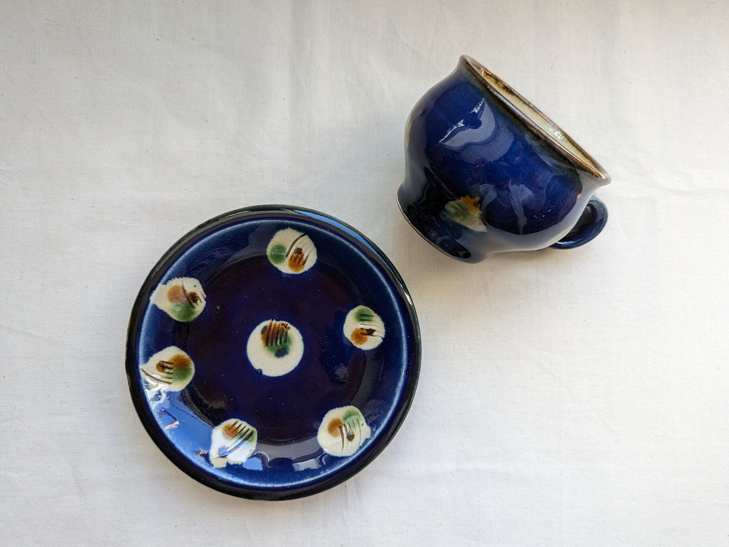 やちむん 【一点もの】コーヒーカップ＆ソーサー（A） | 工房福田