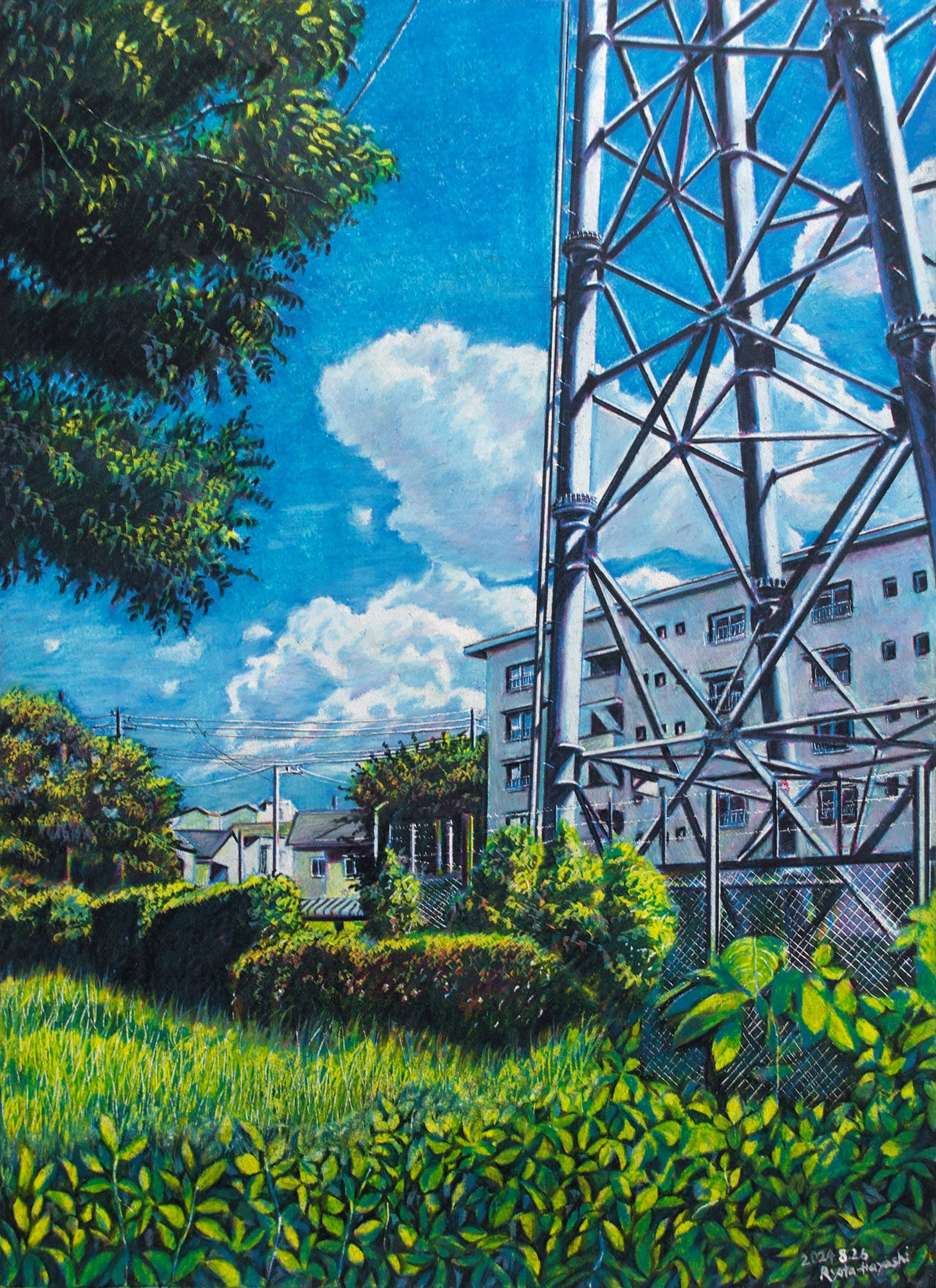 絵画「蝉時雨」　水彩画 絵画「蝉時雨」 水彩画