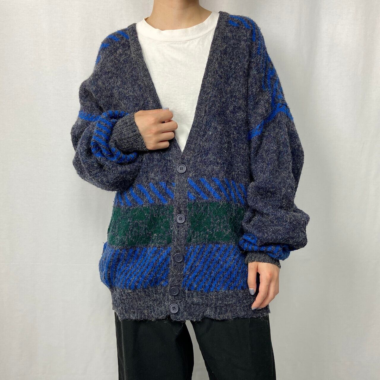 80年代 ユーロ C&A アクリル×ナイロン×ウール×ビスコース ニット 