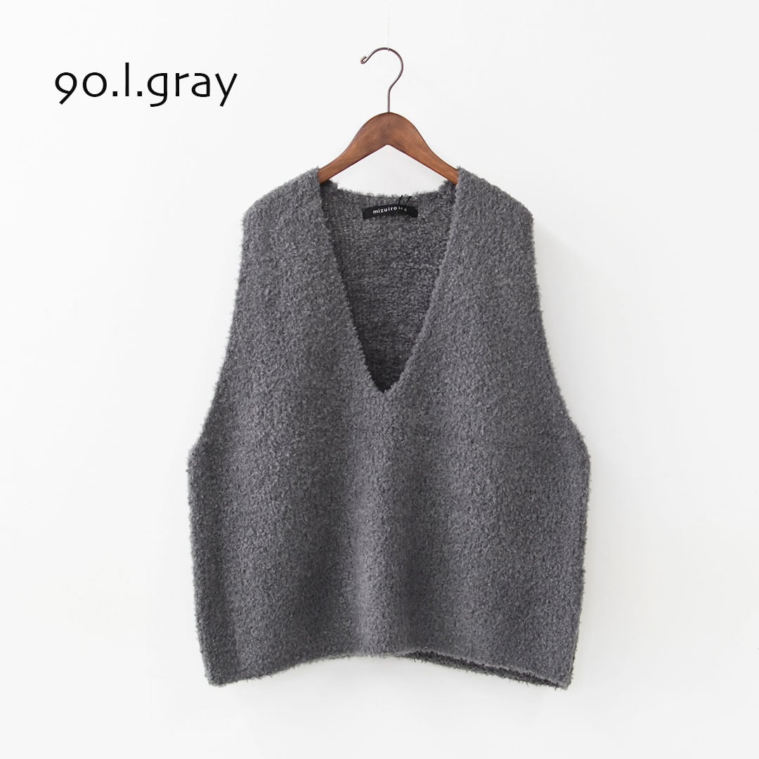 ミズイロインド　mizuiro ind へアリーVネックベスト　※タグ付き mizuiro ind [ミズイロ インド] hairly V neck vest [3-220095] へ