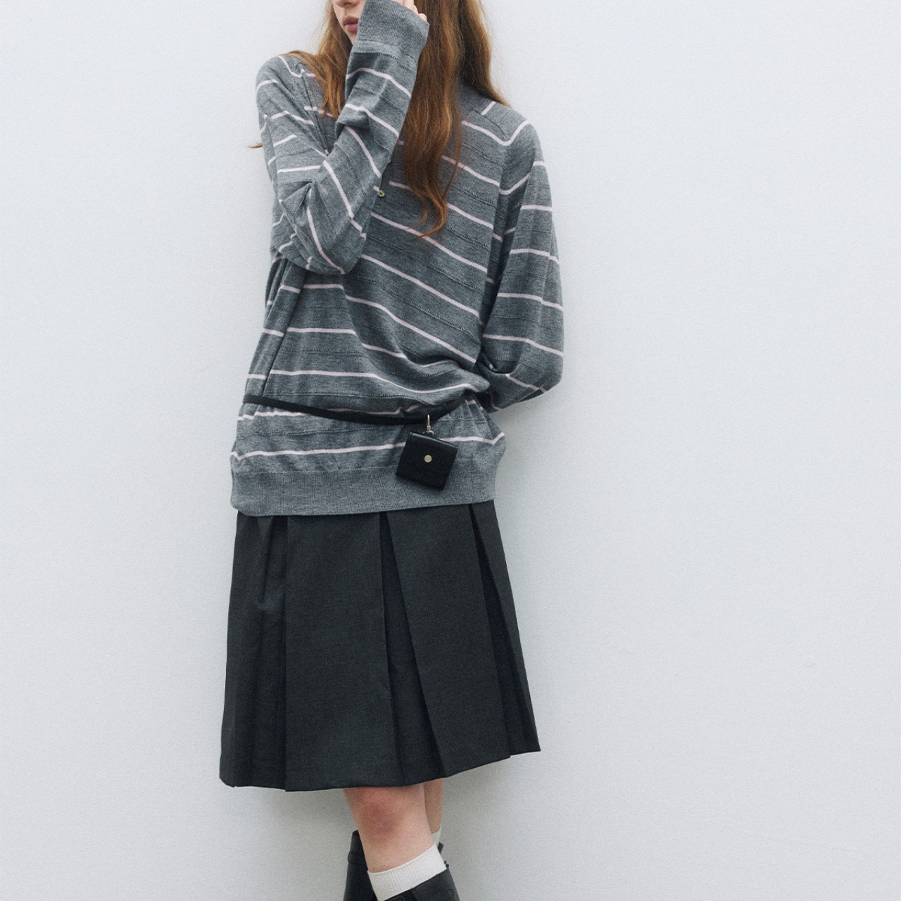 Striped Relaxed Knit Top T3670