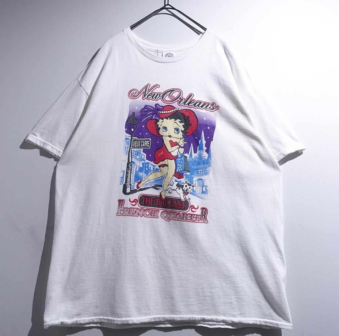 00s “Betty Boop” White Print Design T-Shirt