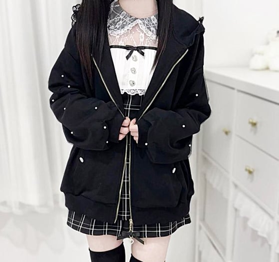 うさ耳パーカー 地雷系 ロリータファッション 量産型 LOLITA ゆめかわいい うさ耳パーカー 地雷系 ロリータファッション 量産型 LOLITA