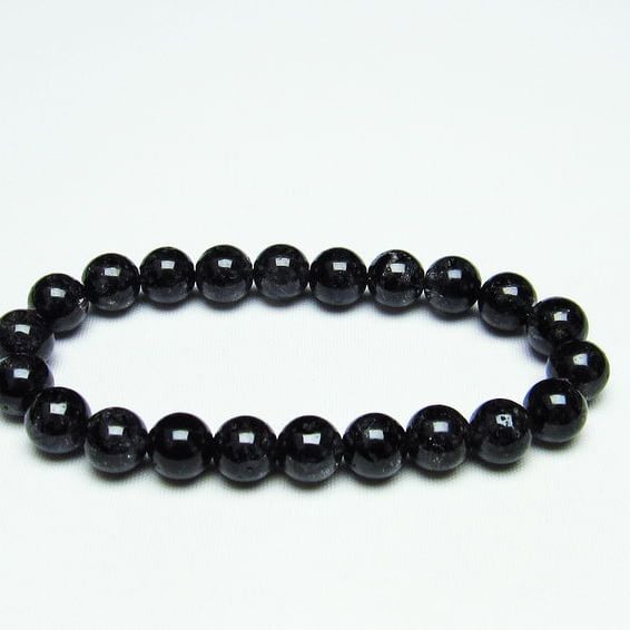 ブラックルチルクォーツ ブレスレット 9mm トルマリンインクォーツ トルマリンクォーツ 黒針 ブレス 一点物 メール便送料無料 [M便 1/10] 111-18195