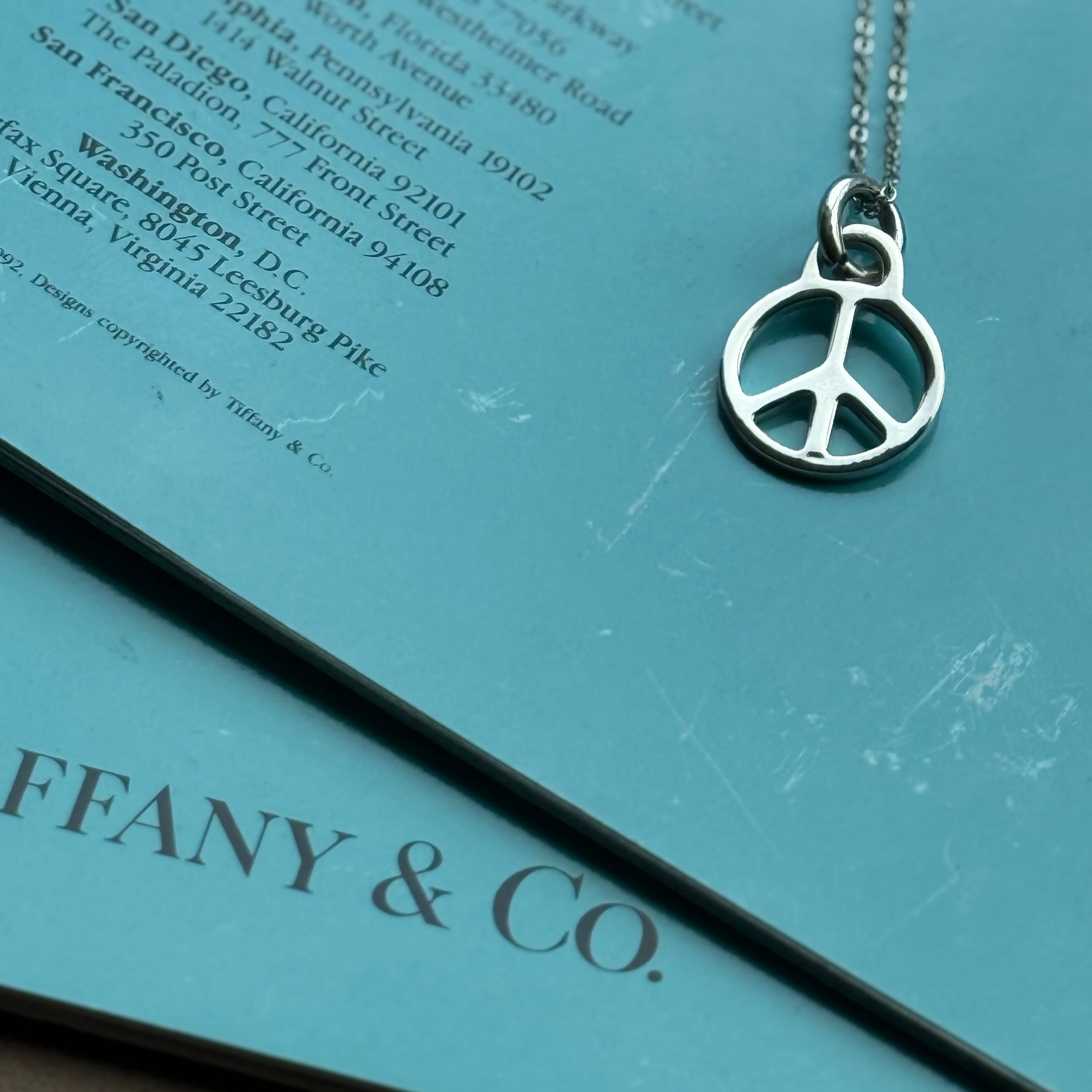vintage tiffany ヴィンテージティファニー large peace mark necklace pendant silver925