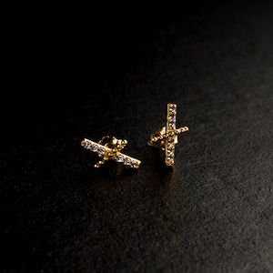 【Lamia】S925 zirconia cross pierce  #pp14