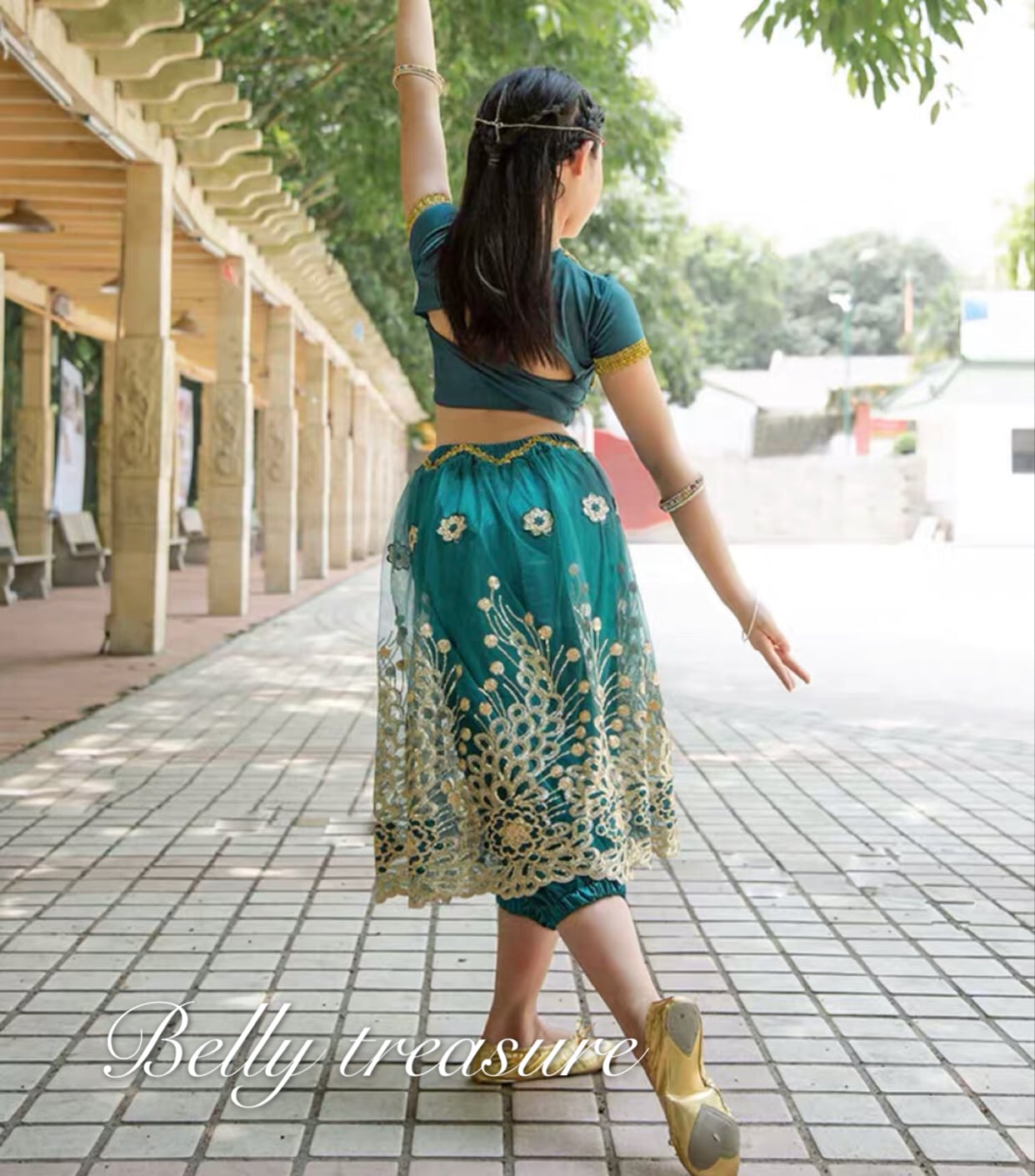 キッズ用 ジャスミン衣装 3セット トップス パンツ 髪飾り ADNL