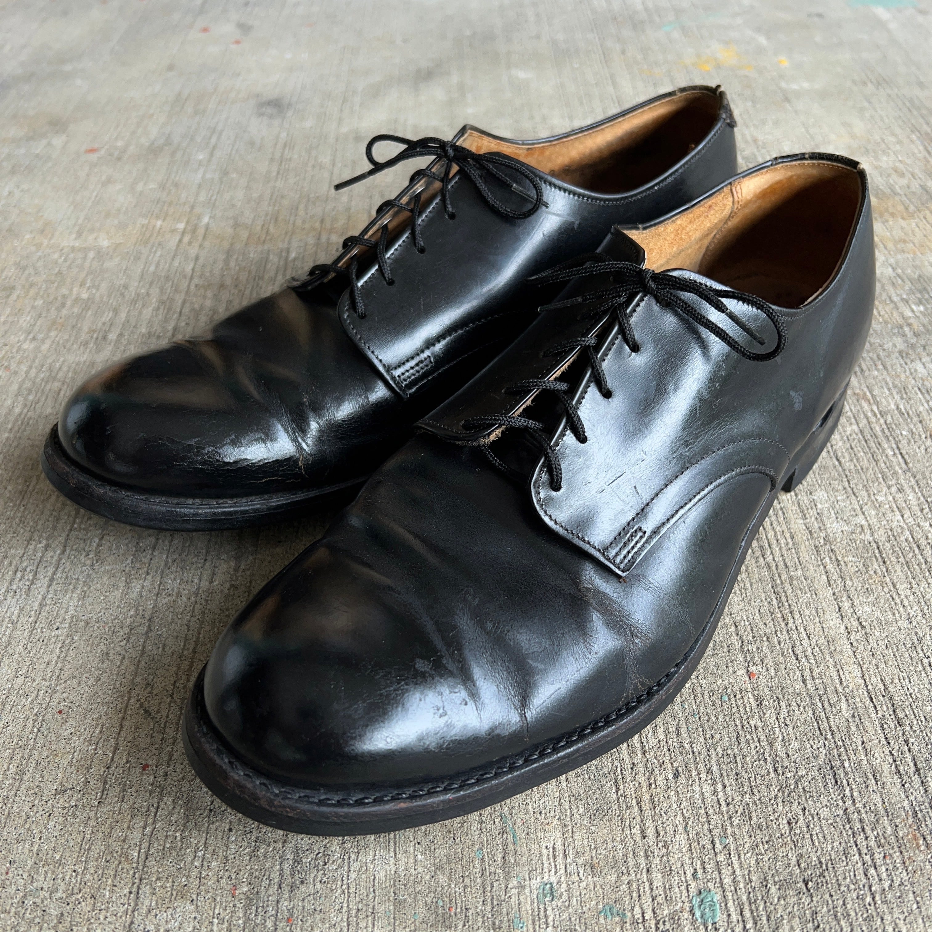 80's U.S.NAVY “CRADDOCK-TERRY” SERVICE SHOES 10R(28cm) 80年代 サービスシューズ 革靴  ミリタリー ブラック 米軍【0908A44】【送料無料】