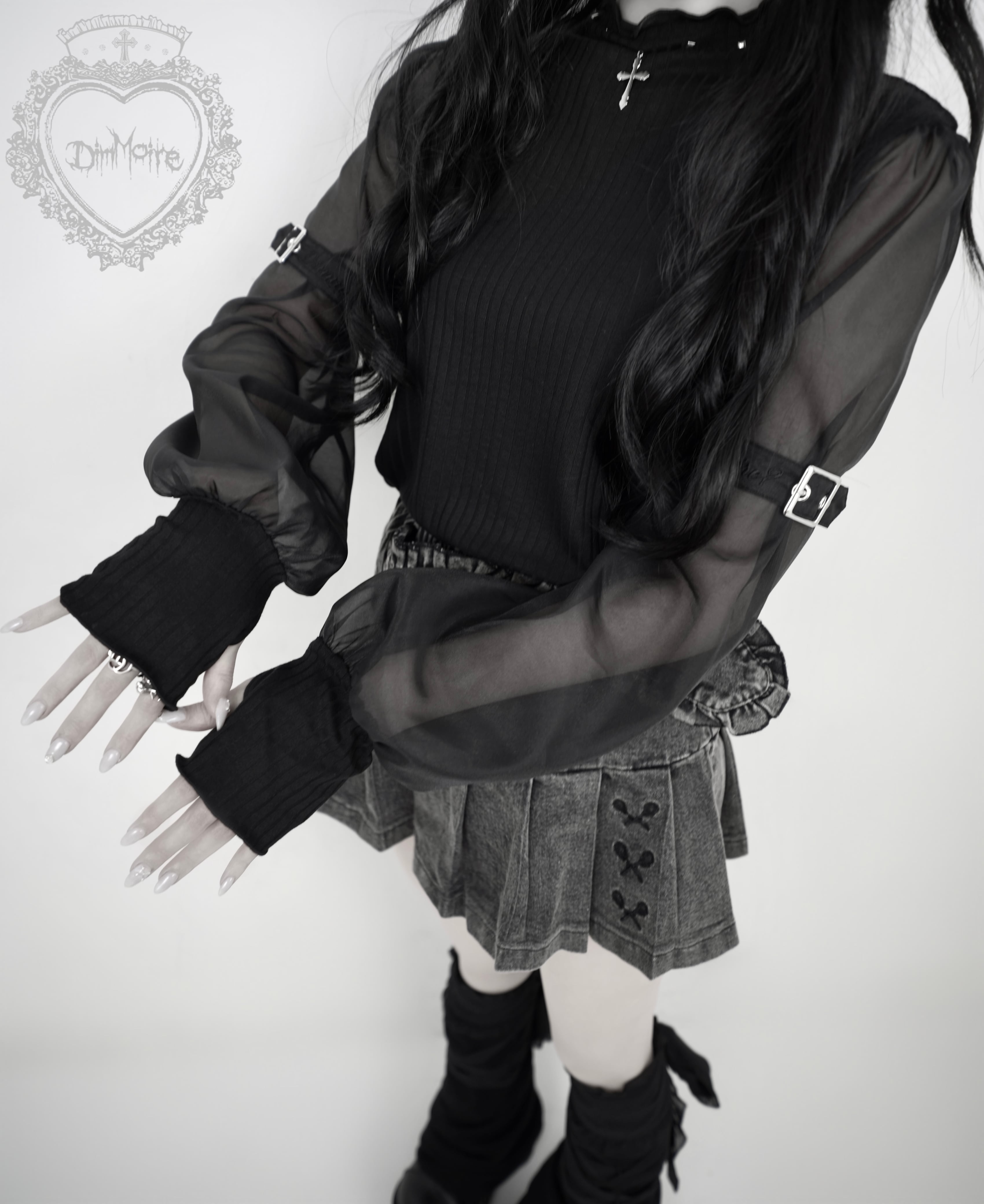 特上美品 DimMoire ニット×シアートップス【Black】 | nongferndaddy.com