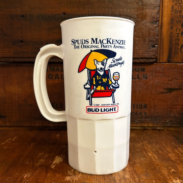 1986 BUD LIGHT バドライト スパッズ・マッケンジー ヴィンテージ プラスチックマグ Spuds MacKenzie Plastic Mug Z-1019