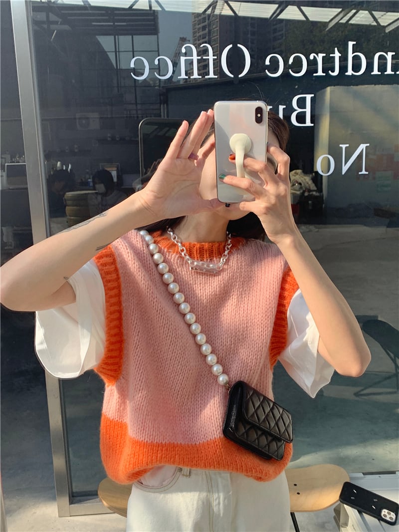 ニットルーズスプリングオータムセーター ジャケット 春物 秋物 ブラックストロベリース17715355343