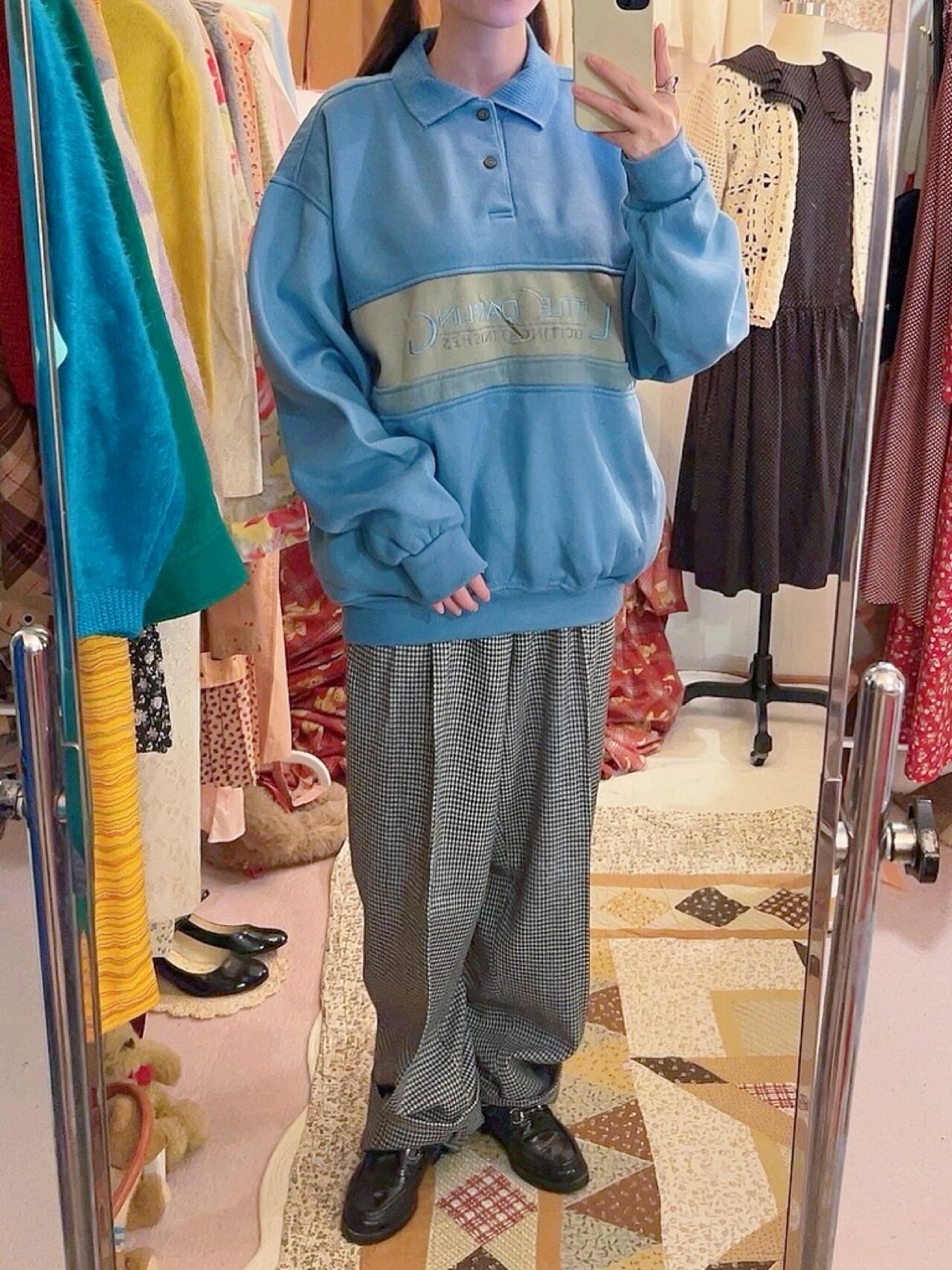 light blue mens polo sweat