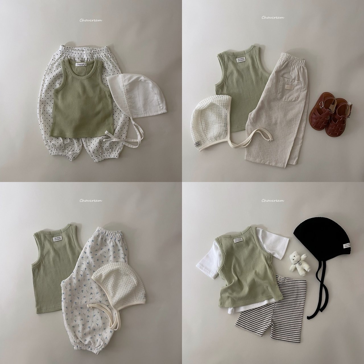 [choucream] Cable ribbed sleeveless / [슈크림] 케이블골지나시