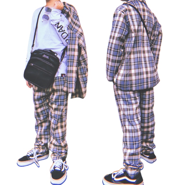 CHECKED JACKET+PANTS 2P SET UP