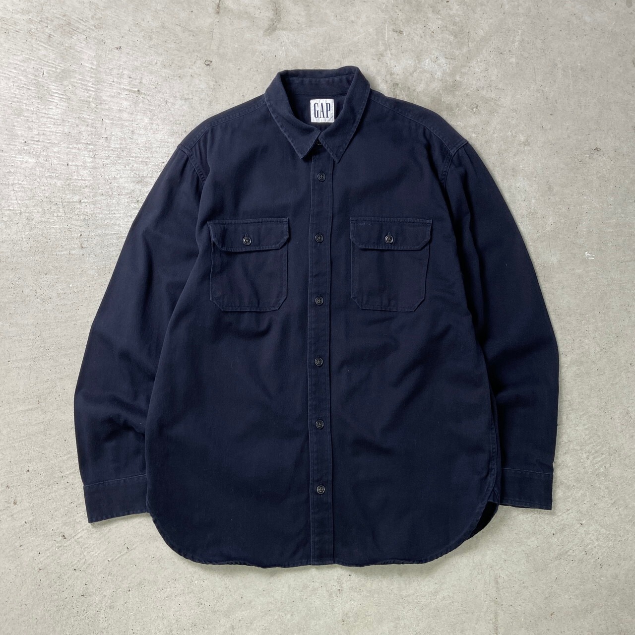 90年代 GAP オールドギャップ 長袖 コットンツイルシャツ マチ付き 
