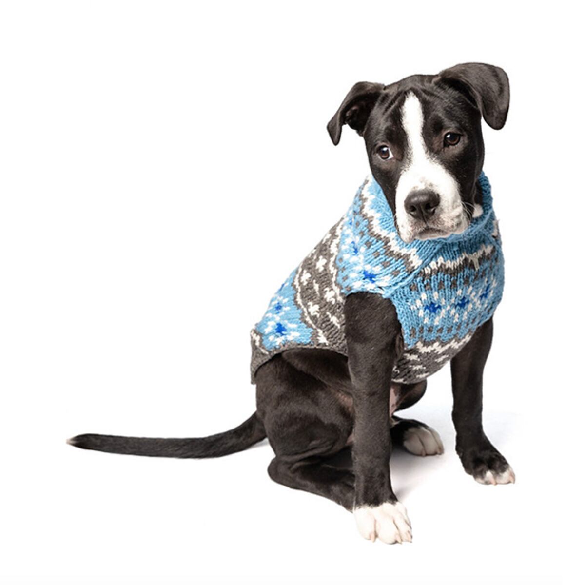 XSサイズ Chilly Dog Light Blue Fair Isle Dog Sweater チリードッグ