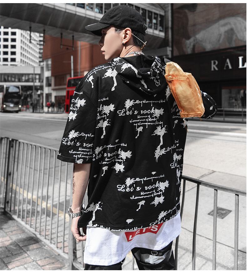 全2色 Tシャツ カットソー プリント カジュアル ストリート 