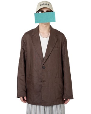 ssstein "LIGHT LINEN EASY SINGLE BREASTED JACKET〔BROWN〕"