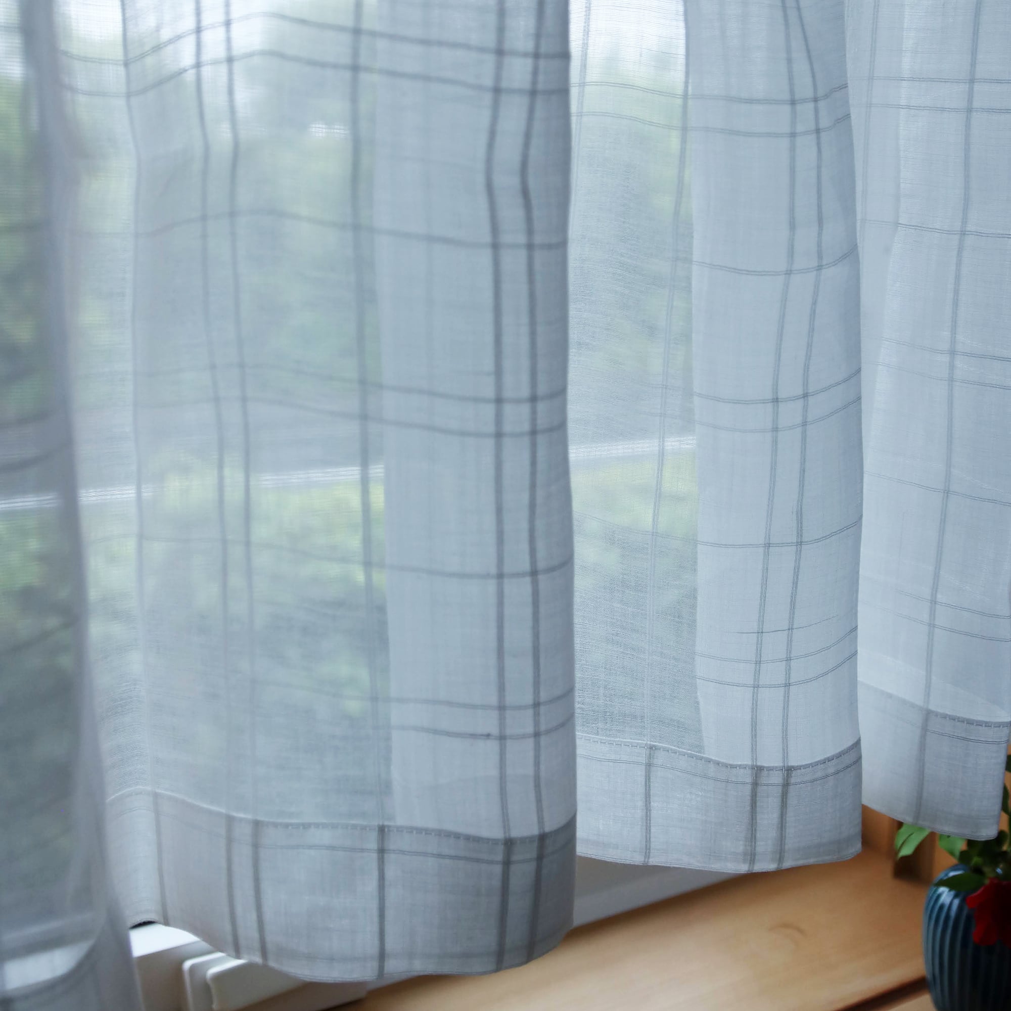 リボンカフェカーテン】即納品／小窓用／キッチン／洗面所／コットン